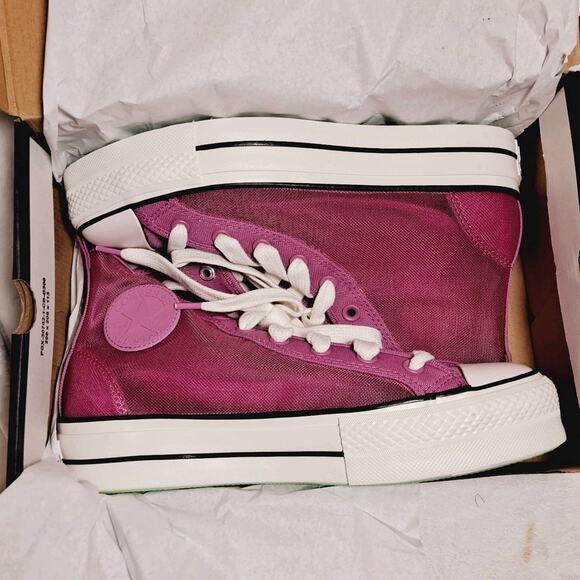 Converse Chuck Taylor All Star Lift Platform Mesh Women's Cactus Bud Shoes 8 - Picture 2 of 13